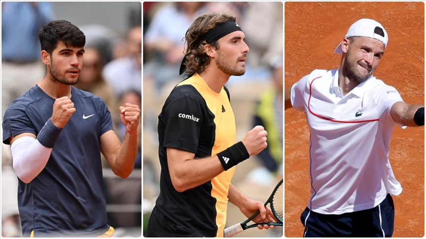 Fransa Açık'ta Alcaraz, Tsitsipas ve Dimitrov çeyrek finalde